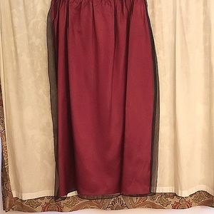 Floor Length Fuchsia  with Black overlay Tulle Skirt